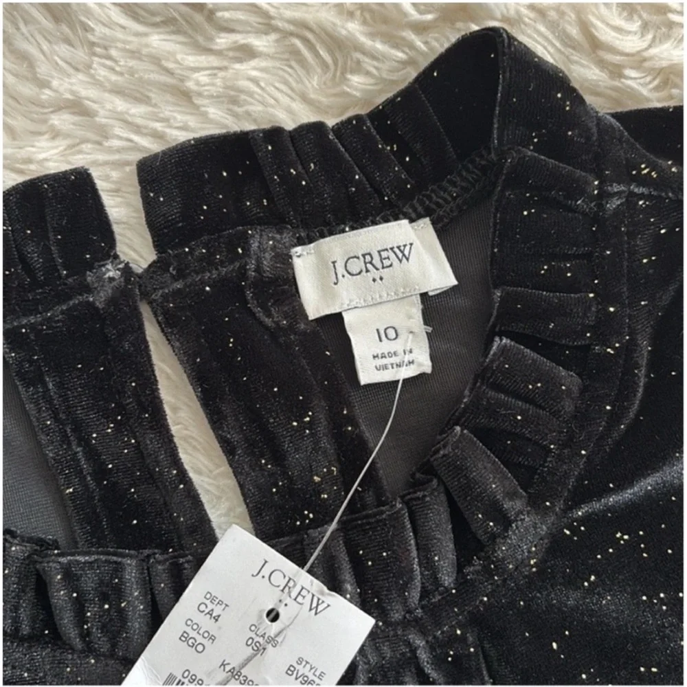 J. Crew Elegant Black Velvet Midi Dress